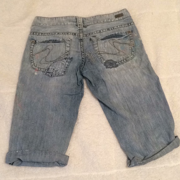 ❤️Silver brand distressed/embellished long shorts - Picture 8 of 8